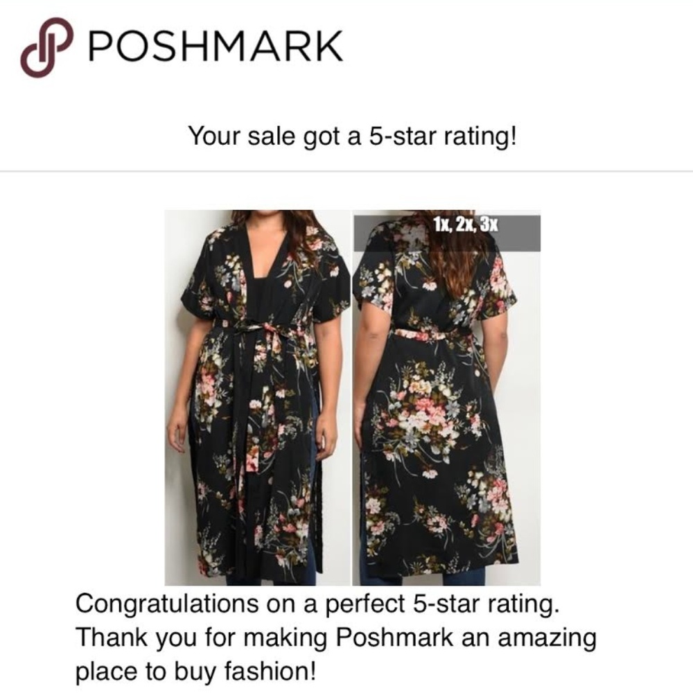 LAST 1! Floral Print Plus Size Kimono - Picture 3 of 3